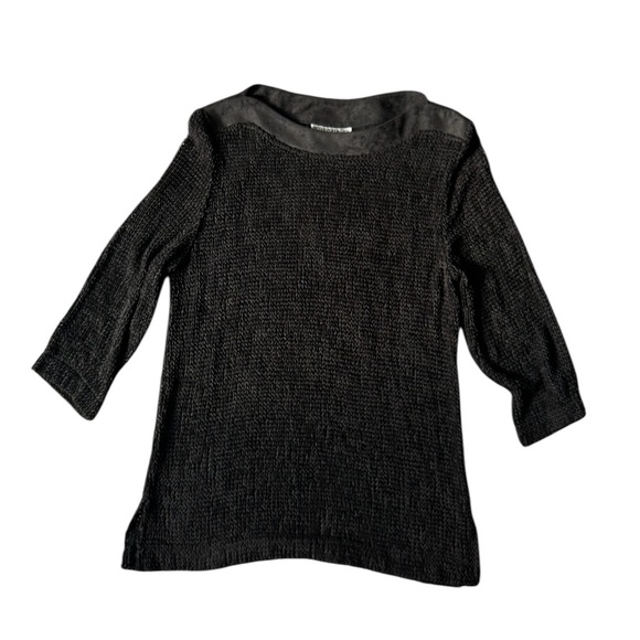 Peter Popovitch Petite vintage women’s black 3/4 sleeve top size small - Picture 4 of 9
